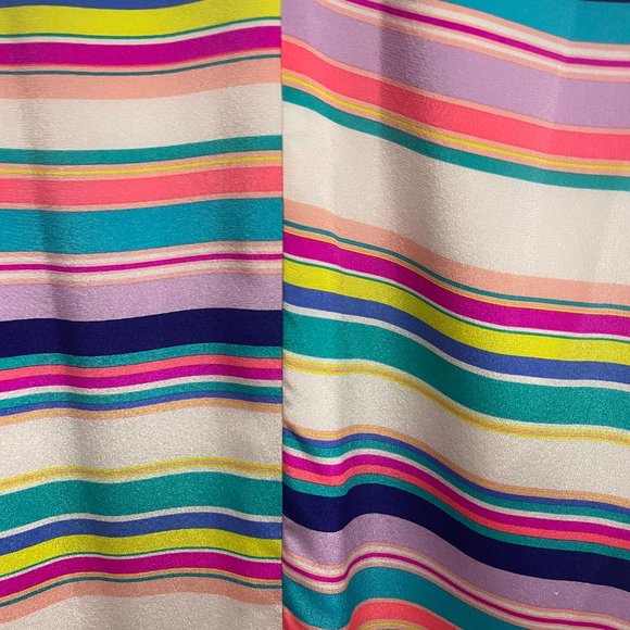 Alice & Trixie Multi Striped Midi Dress Tie Straps and Self Belt Size L (NWT) - Picture 2 of 6